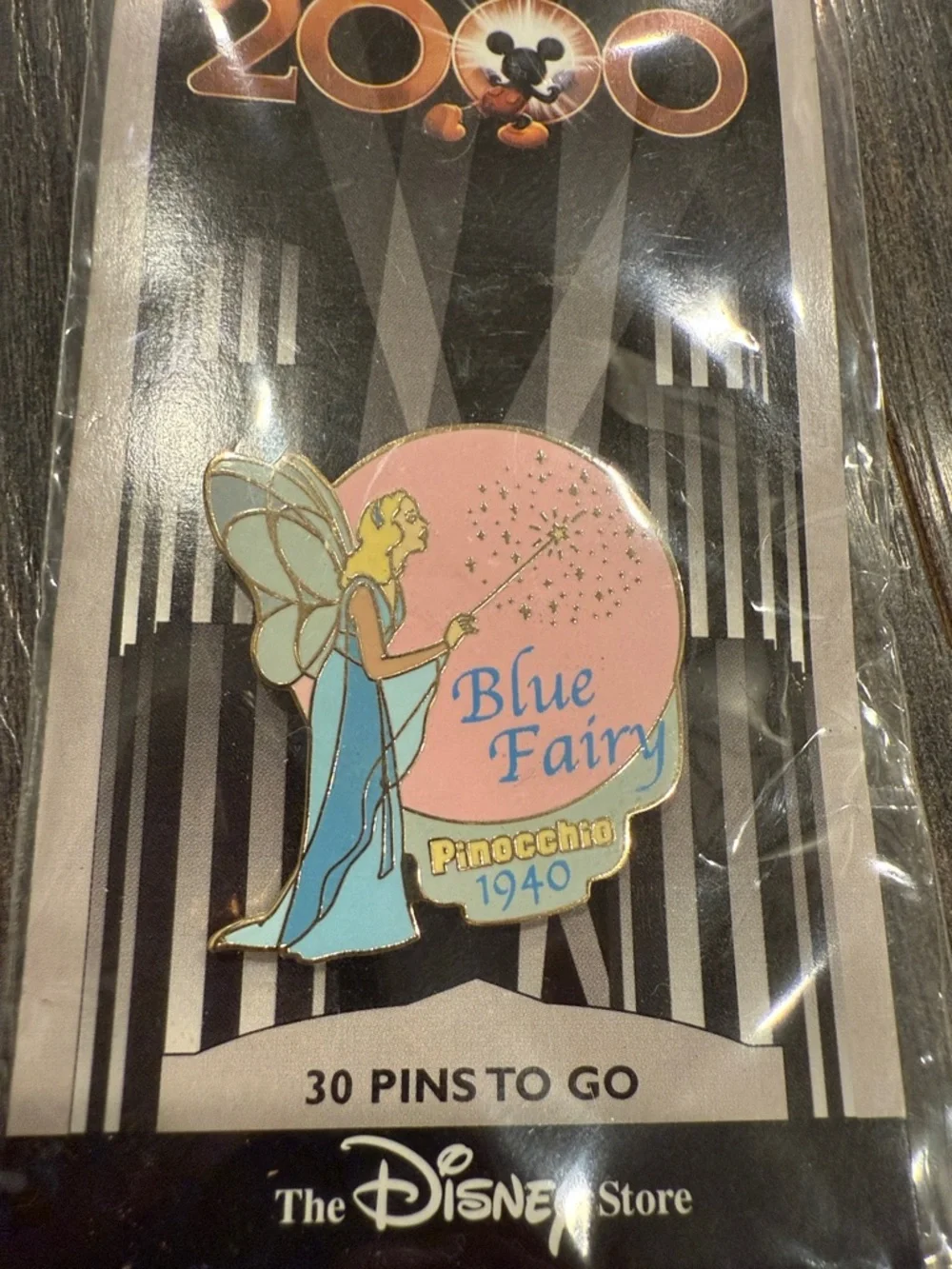Disney Blue Fairy Enamel Pin - Pink, Blue & Gold